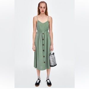 BBMW sage green tie back dress- Size Large